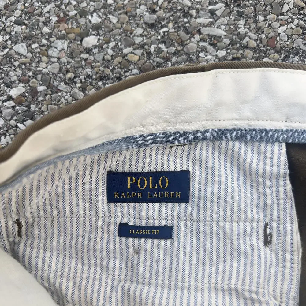 Polo Ralph Lauren Pants Mens 42x36 Brown Chino Classic Fit Cotton Big Tall